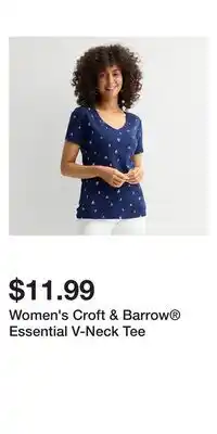 Kohl's Women's Croft & Barrow Essential V-Neck Tee offer