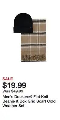 Kohl's Men's Dockers Flat Knit Beanie & Box Grid Scarf Cold Weather Set offer