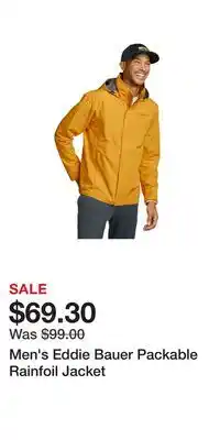 Kohl's Men's Eddie Bauer Packable Rainfoil Jacket offer