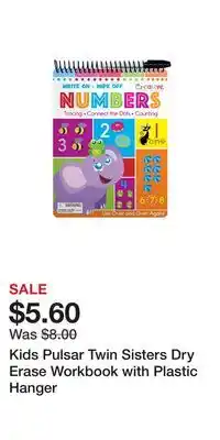 Kohl's Kids Pulsar Twin Sisters Dry Erase Workbook with Plastic Hanger offer