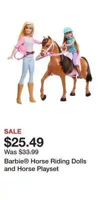 Kohl's Barbie Horse Riding Dolls and Horse Playset offer