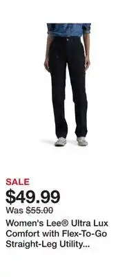 Kohl's Women's Lee Ultra Lux Comfort with Flex-To-Go Straight-Leg Utility Pants offer