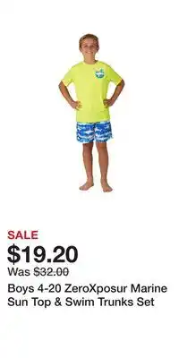 Kohl's Boys 4-20 ZeroXposur Marine Sun Top & Swim Trunks Set offer