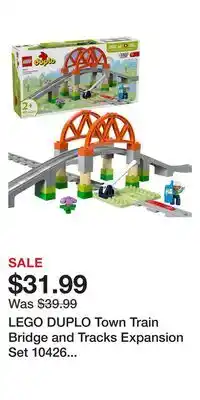 Kohl's LEGO DUPLO Town Train Bridge and Tracks Expansion Set 10426 Building Kit (42 Pieces) offer