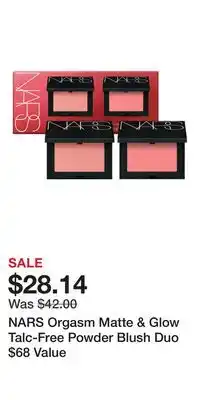 Nordstrom NARS Orgasm Matte & Glow Talc-Free Powder Blush Duo $68 Value offer