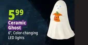 Ocean State Job Lot Ghost Holding Pumpkin LED Ceramic offer