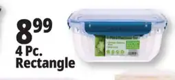 Ocean State Job Lot Think Fresh Rectangular Food Storage Container Set 4 Piece offer
