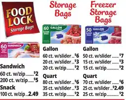 Ocean State Job Lot Food Lock Storage Bags offer