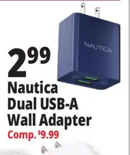 Ocean State Job Lot Nautica Dual USB-A Wall Adapter offer