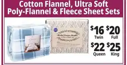 Ocean State Job Lot Cotton Flannel, Ultra Soft Poly-Flannel & Fleece Sheet Sets offer