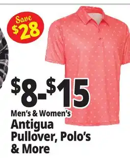 Ocean State Job Lot Men's & Women's Antigua Pullover, Polo's & More offer