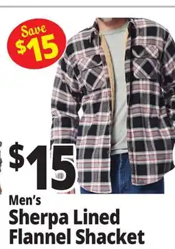 Ocean State Job Lot Men's Sherpa Lined Flannel Shacket offer