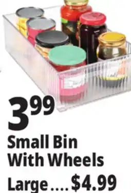 Ocean State Job Lot Small Bin With Wheels offer