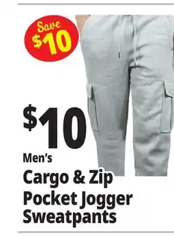 Ocean State Job Lot Men's Cargo & Zip Pocket Jogger Sweatpants offer