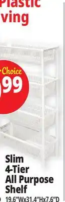 Ocean State Job Lot Slim 4-Tier All Purpose Shelf offer