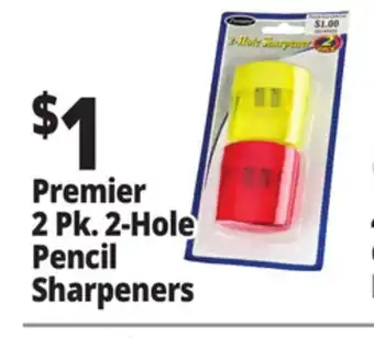 Ocean State Job Lot Premiere 2 Hole Pencil Sharpener 2-Count offer