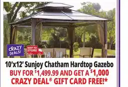 Ocean State Job Lot Sunjoy Chatham 10' x 12' Hardtop Gazebo with Netting offer