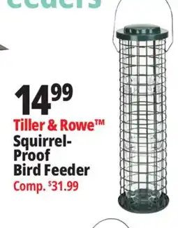 Ocean State Job Lot Tiller & Rowe Squirrel Proof Bird Feeder offer