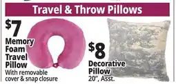 Ocean State Job Lot Memory Foam Travel Pillow With removable cover & snap closure offer