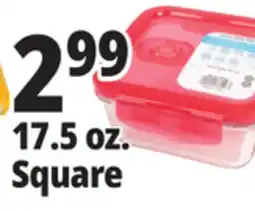 Ocean State Job Lot 17.5 oz. Square Glass Food Storage offer