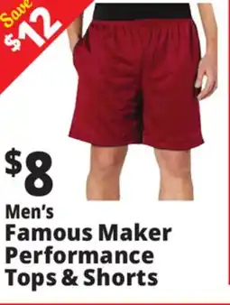 Ocean State Job Lot Men's Famous Maker Performance Tops & Shorts offer