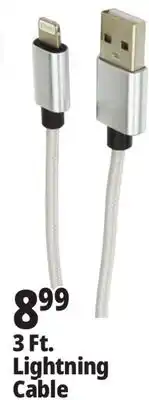 Ocean State Job Lot TechBunch Lightning USB Charging Cable 3' offer