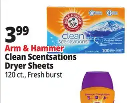 Ocean State Job Lot Arm & Hammer Clean Scentsations Purifying Waters Scented Fabric Softener Sheets 100 Count offer