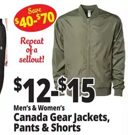 Ocean State Job Lot Men's & Women's Canada Gear Jackets, Pants & Shorts offer