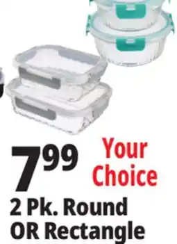 Ocean State Job Lot Round Glass Food Storage 2pk offer