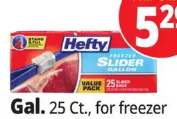 Ocean State Job Lot Hefty Freezer Gallon Slider Bags 25 Count offer