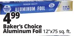 Ocean State Job Lot Baker's Choice Premium Quality Aluminum Foil 75 sq ft offer