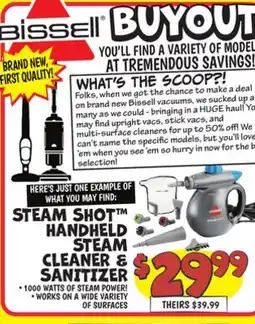 Ollie's STEAM SHOT HANDHELD STEAM CLEANER & SANITIZER offer