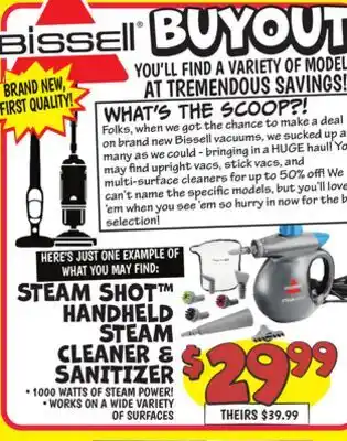 Ollie's STEAM SHOT HANDHELD STEAM CLEANER & SANITIZER offer