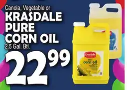 Bravo Supermarkets KRASDALE PURE CANOLA, VEGETABLE OR CORN OIL offer