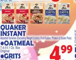 Bravo Supermarkets QUAKER INSTANT offer
