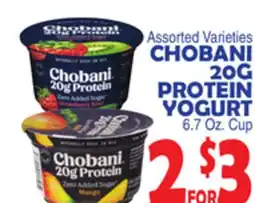 Bravo Supermarkets CHOBANI 20G PROTEIN YOGURT offer
