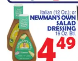 Bravo Supermarkets NEWMAN'S OWN SALAD DRESSING 16 Oz. Btl offer