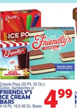 Bravo Supermarkets FRIENDLY'S ICE CREAM BARS 4-16 Pk. 16.5-36 Oz. Boxes offer