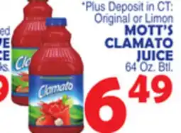 Bravo Supermarkets MOTT'S CLAMATO JUICE offer