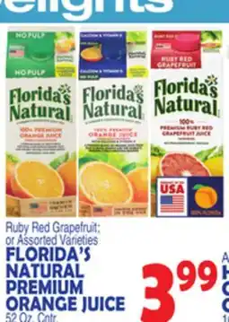 Bravo Supermarkets FLORIDA'S NATURAL PREMIUM ORANGE JUICE offer