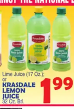Bravo Supermarkets KRASDALE LEMON JUICE 32 Oz. Btl offer