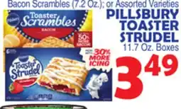 Bravo Supermarkets PILLSBURY TOASTER STRUDEL 11.7 Oz. Boxes offer