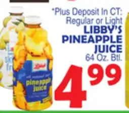 Bravo Supermarkets LIBBY'S PINEAPPLE JUICE offer