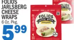 Bravo Supermarkets FOLIOS JARLSBERG CHEESE WRAPS offer