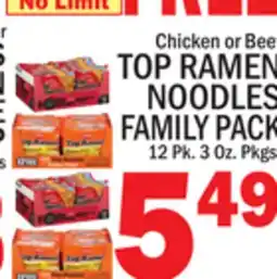 C Town TOP RAMEN NOODLES FAMILY PACK offer