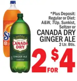 C Town CANADA DRY GINGER ALE 2 ltr.btls offer