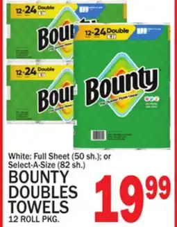 C Town BOUNTY DOUBLES TOWELS, 12 ROLL PKG offer