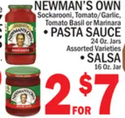 C Town NEWMAN'S OWN Sockarooni, Tomato/Garlic, Tomato Basil or Marinara offer