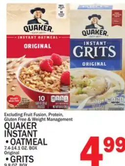 C Town QUAKER INSTANT, OATMEAL, 7.4-14.1 OZ. BOX Original offer