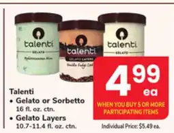 ACME Talenti • Gelato or Sorbetto 16 fl. oz. ctn. • Gelato Layers 10.7-11.4 fl. oz. ctn offer